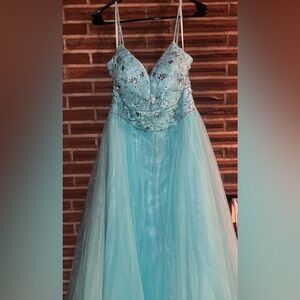 Alexandra’s Aqua Beaded Gown
